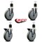 Service Caster 6'' Gray Poly Wheel Swivel 1-7/8'' Expanding Stem Caster Set 2 Brakes, 4PK SCC-EX20S614-PPUB-2-PLB-2-178 - alternate 4